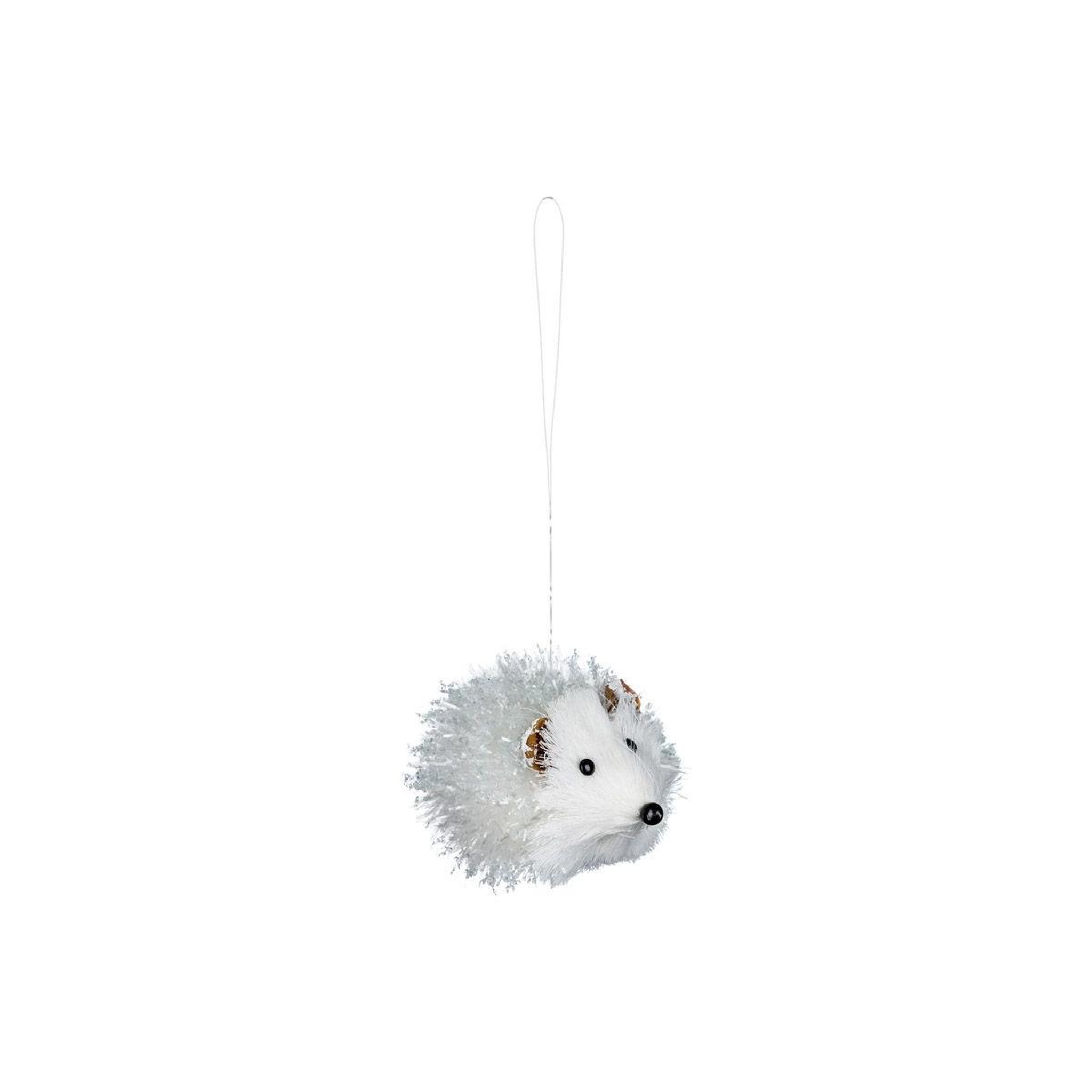 FEERIC LIGHT & CHRISTMAS Sujet de noël hérisson givré  cocon  9cm blanc