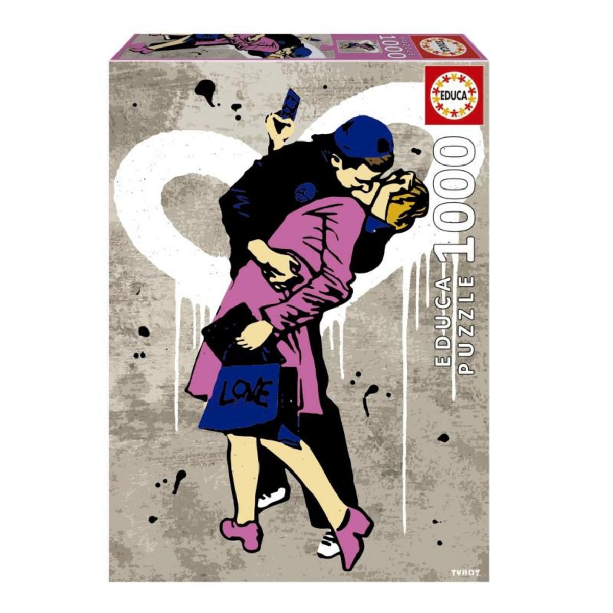 EDUCA Puzzle - EDUCA - LE BAISER, TV BOY - 1000 pieces - 68 x 48 cm - Pour adultes a partir de 12 ans