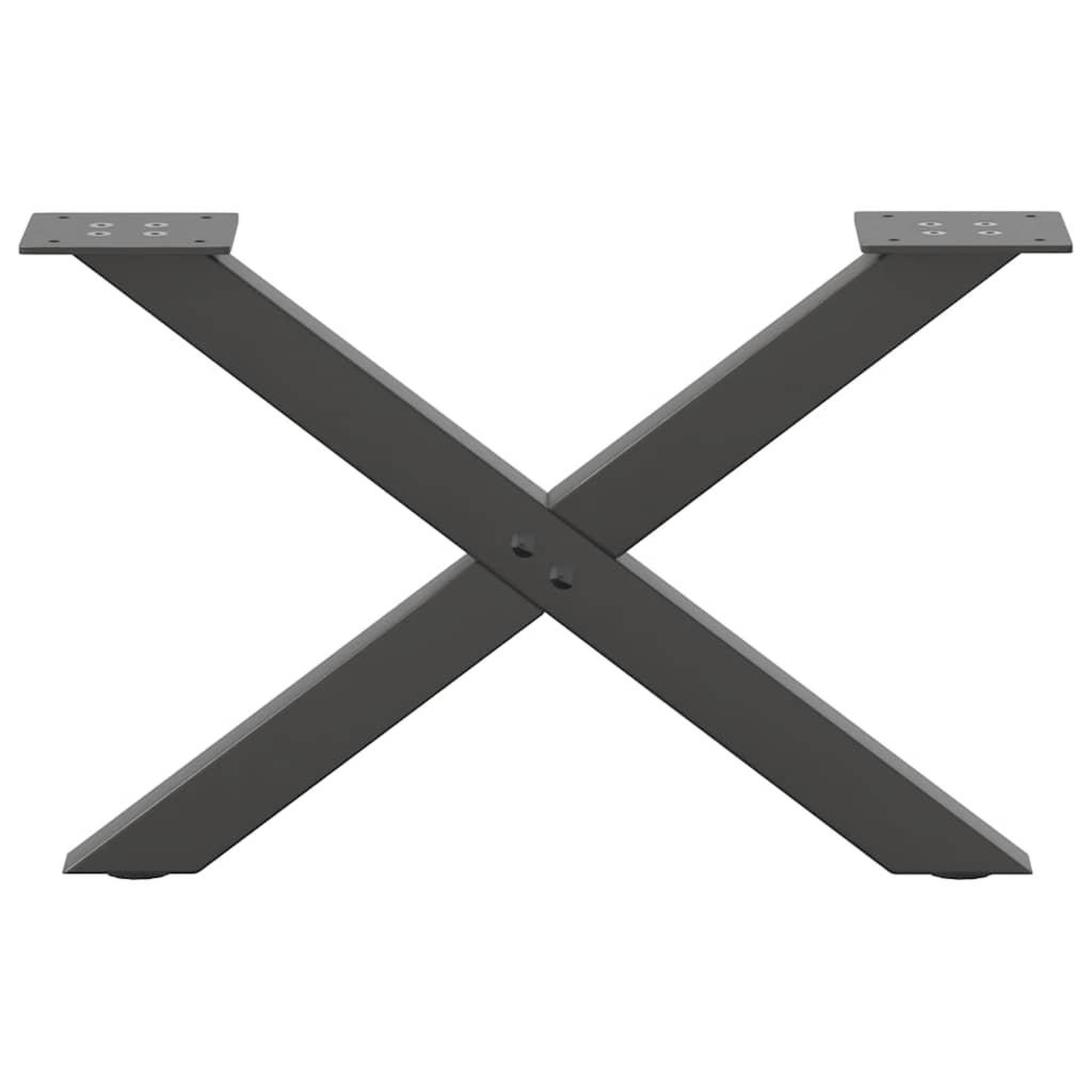 Voir la diapositive 4 : VIDAXL Pieds de table basse forme de X 2 pcs anthracite 50x(30-31) cm