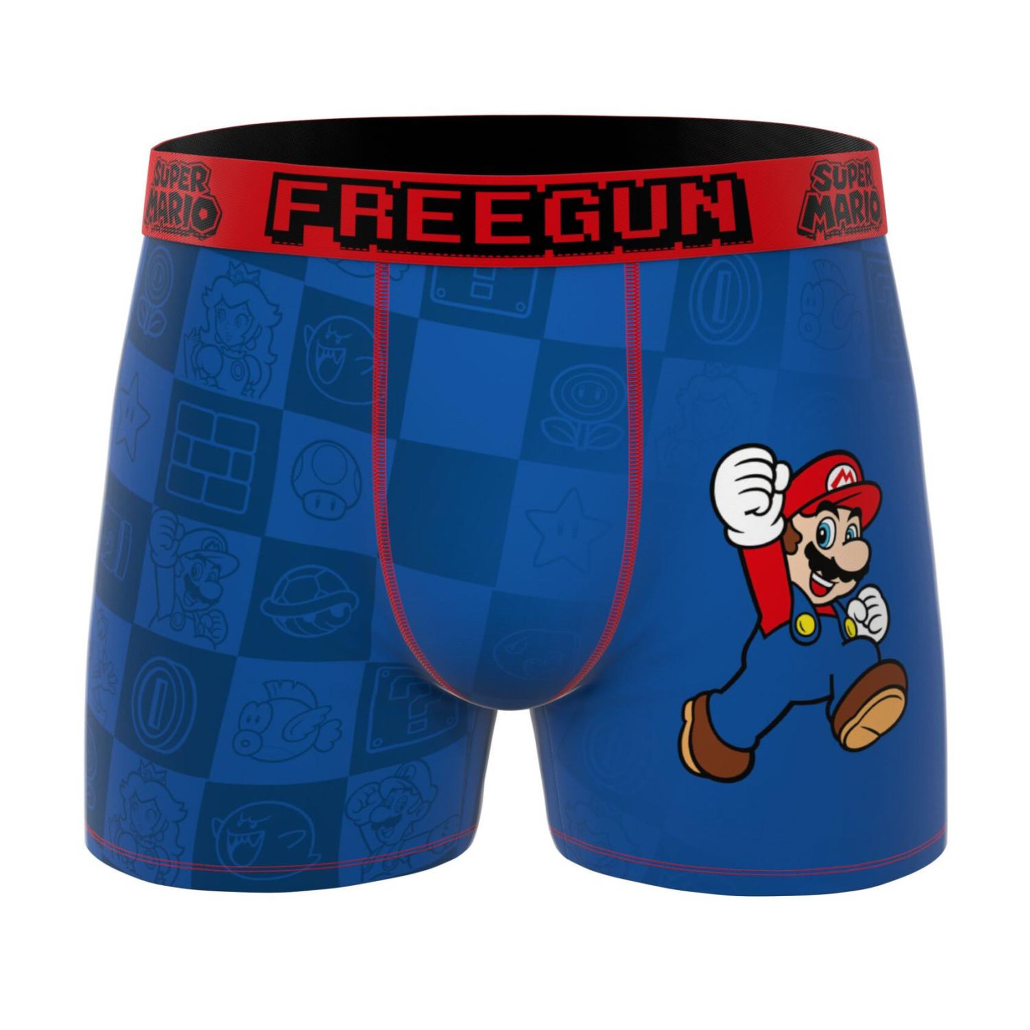 Voir la diapositive 4 : FREEGUN Lot de 3 boxers homme super mario bros