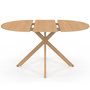 Voir la diapositive 3 : ID MARKET Table à manger extensible ronde ALIX 4-8 personnes pied araignée bois effet hêtre 110-150 cm