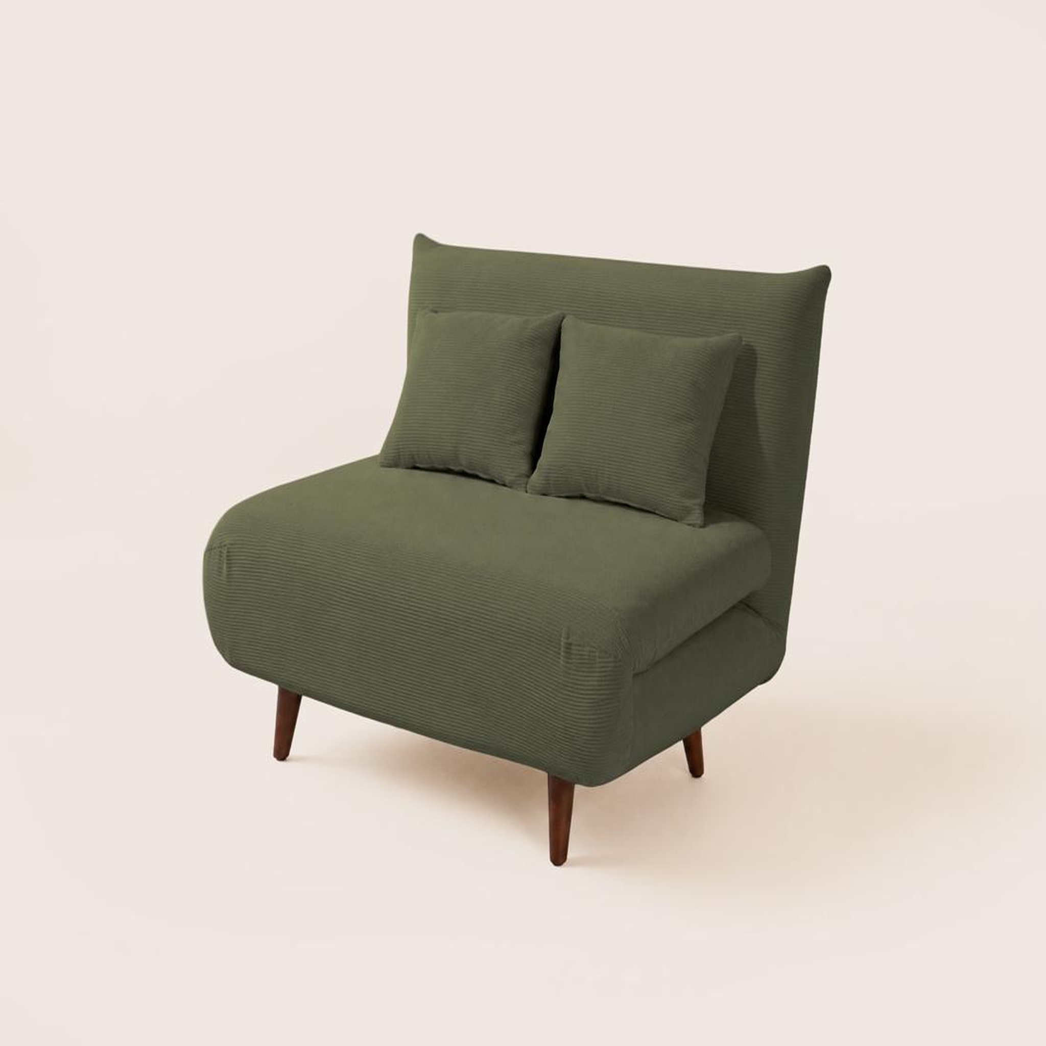 Voir la diapositive 2 : BEST MOBILIER Lumi - banquette convertible clic-clac 1 place en velours côtelé