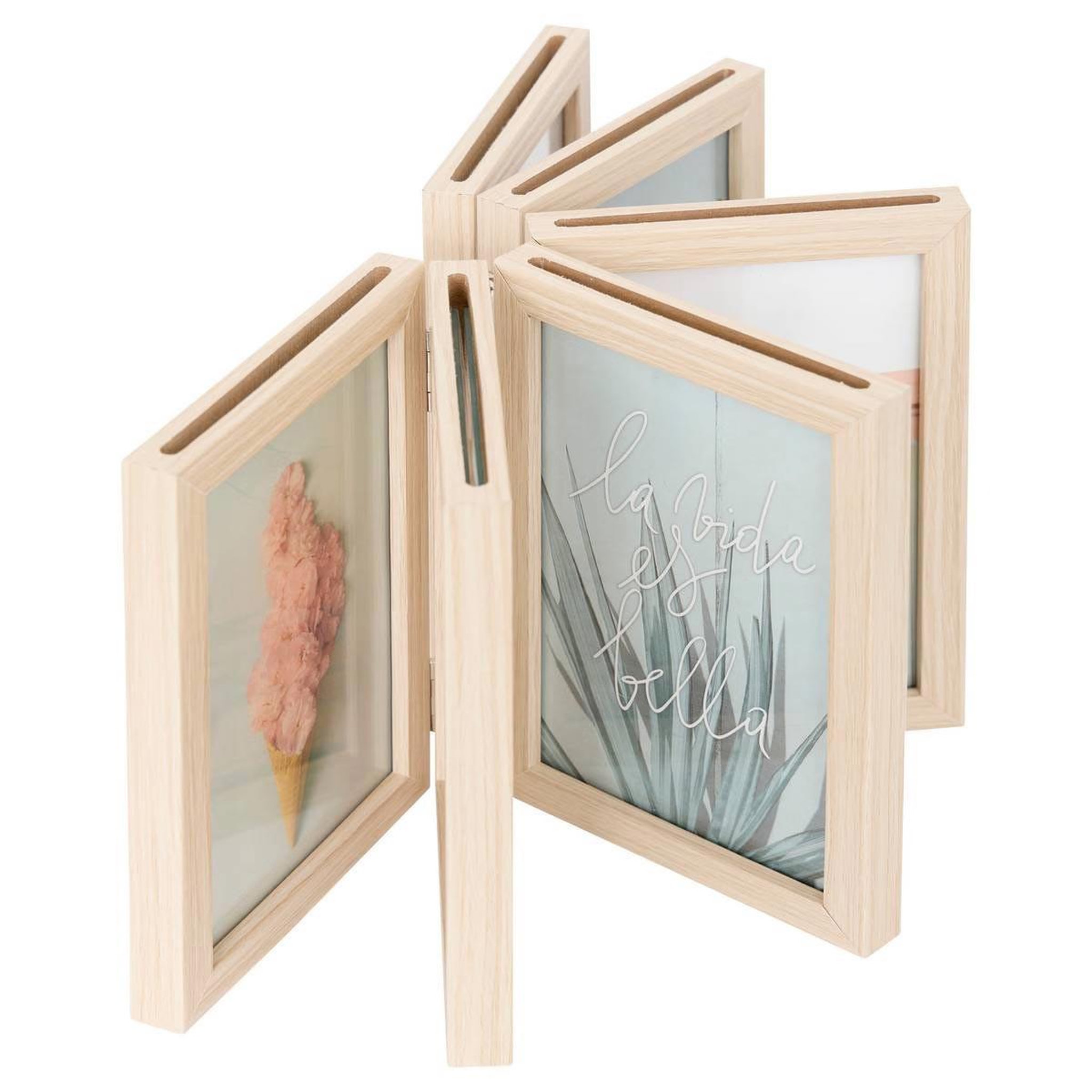 Voir la diapositive 2 : ATMOSPHERA Cadre-Photos Accordéon  Sheldon  10x15cm Beige