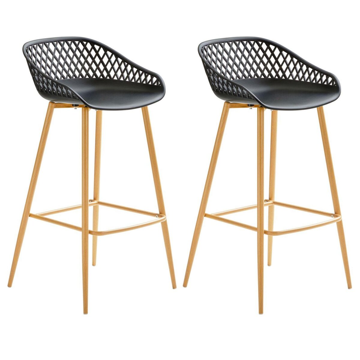IDIMEX Lot de 2 tabourets de bar IREK, en plastique