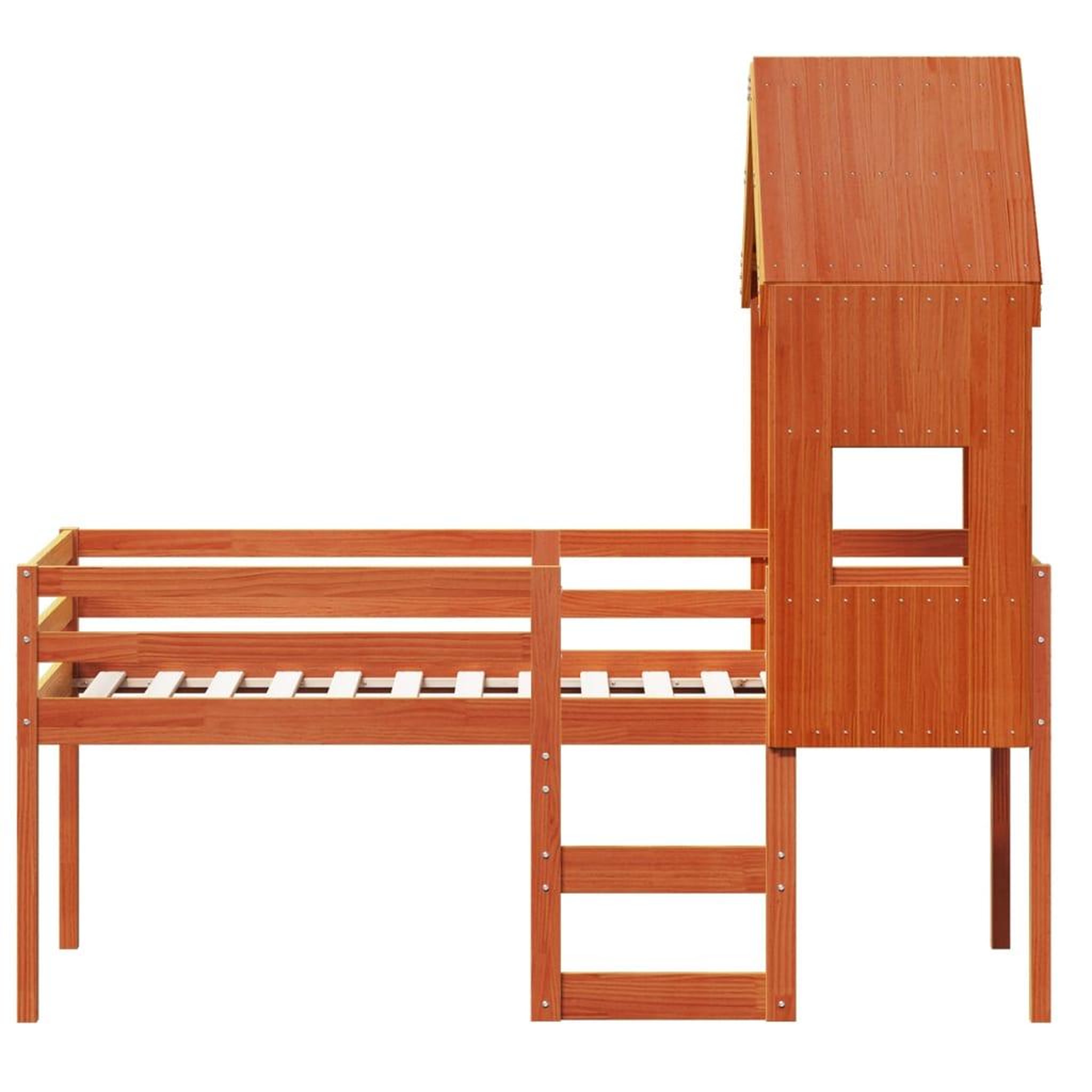 Voir la diapositive 4 : VIDAXL Lit haut sans matelas cire marron 90x190 cm bois de pin massif