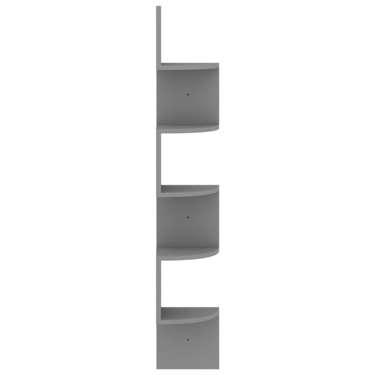 VIDAXL Etagere d'angle murale gris 19x19x123 cm bois d'ingenierie