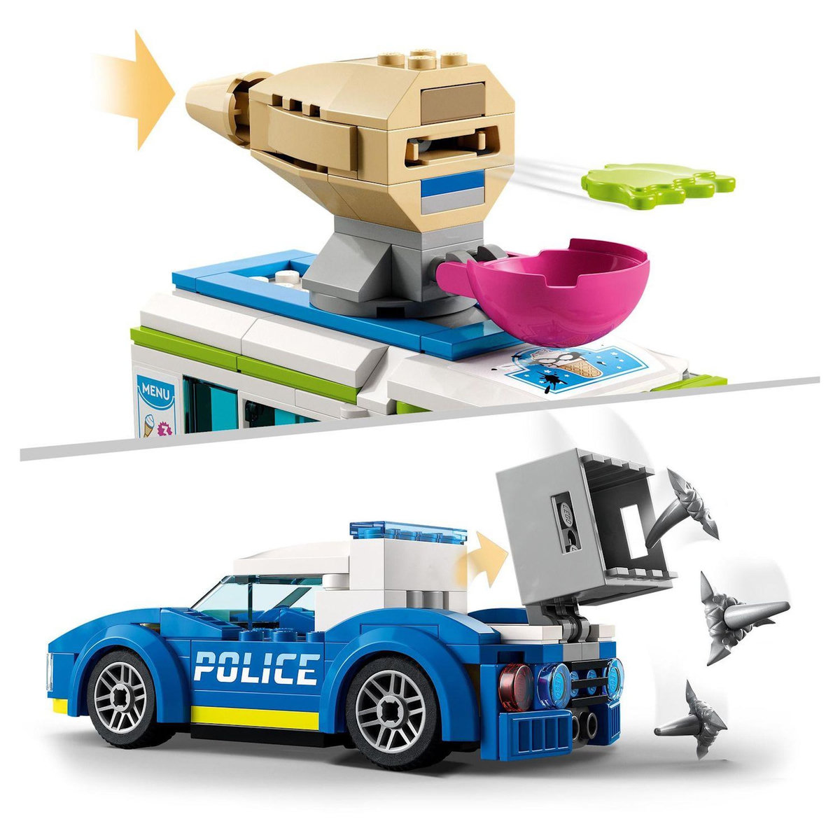 LEGO City 60314 - La Course-Poursuite du Camion de Glaces, Jouet Voiture Enfants dès 5 Ans