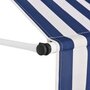 VIDAXL Auvent retractable manuel 150 cm Rayures bleues et blanches