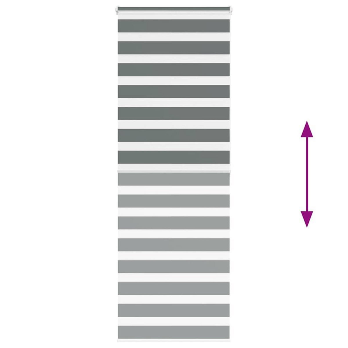 VIDAXL Store zebre gris fonce largeur du tissu 85,9 cm polyester