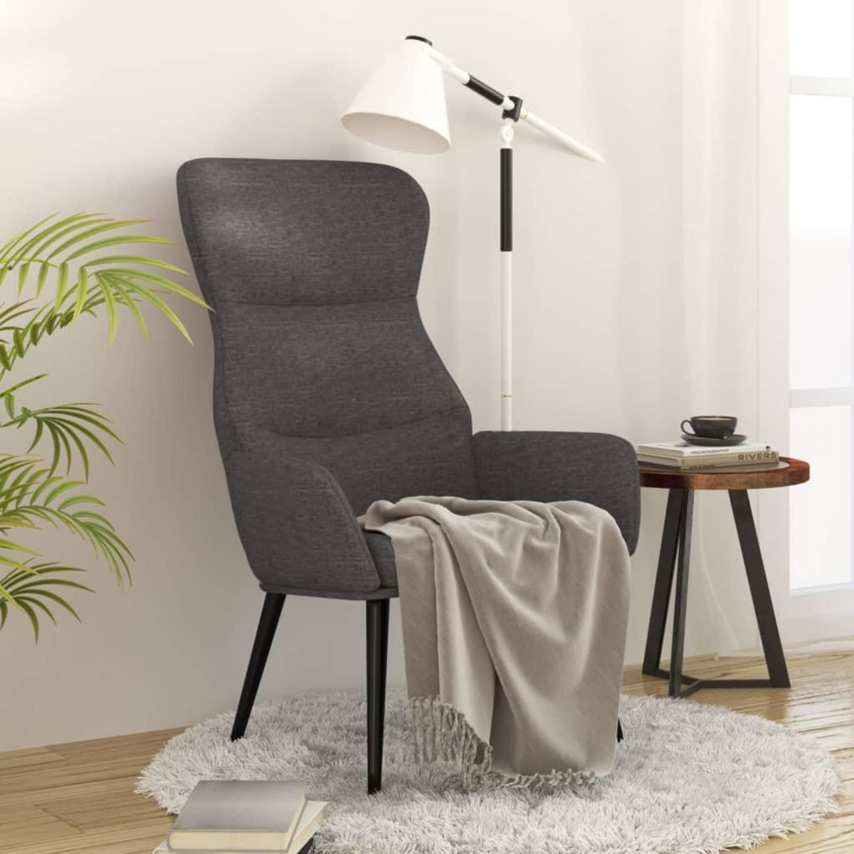 VIDAXL Chaise de relaxation Gris fonce Tissu