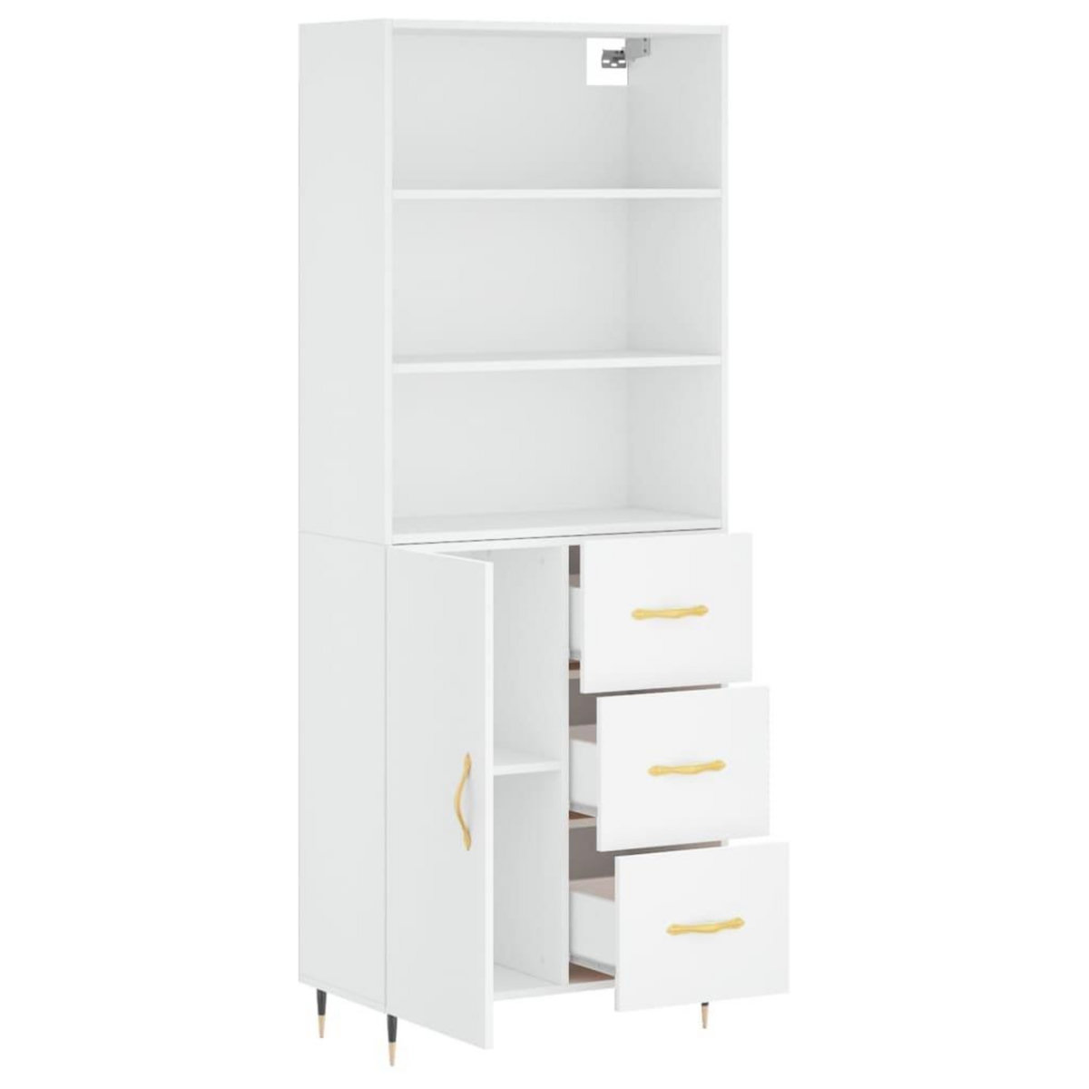 VIDAXL Buffet haut Blanc 69,5x34x180 cm Bois d'ingenierie