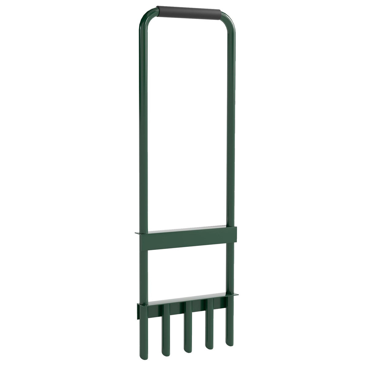 OUTSUNNY Aérateur de pelouse - aérateur de gazon - 5 dents creuses dia. 2,3 cm - acier thermoplastique vert