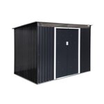SWEEEK Abri de jardin en métal couleur anthracite 4.85m² avec puits de lumière - AUDOMAROIS-