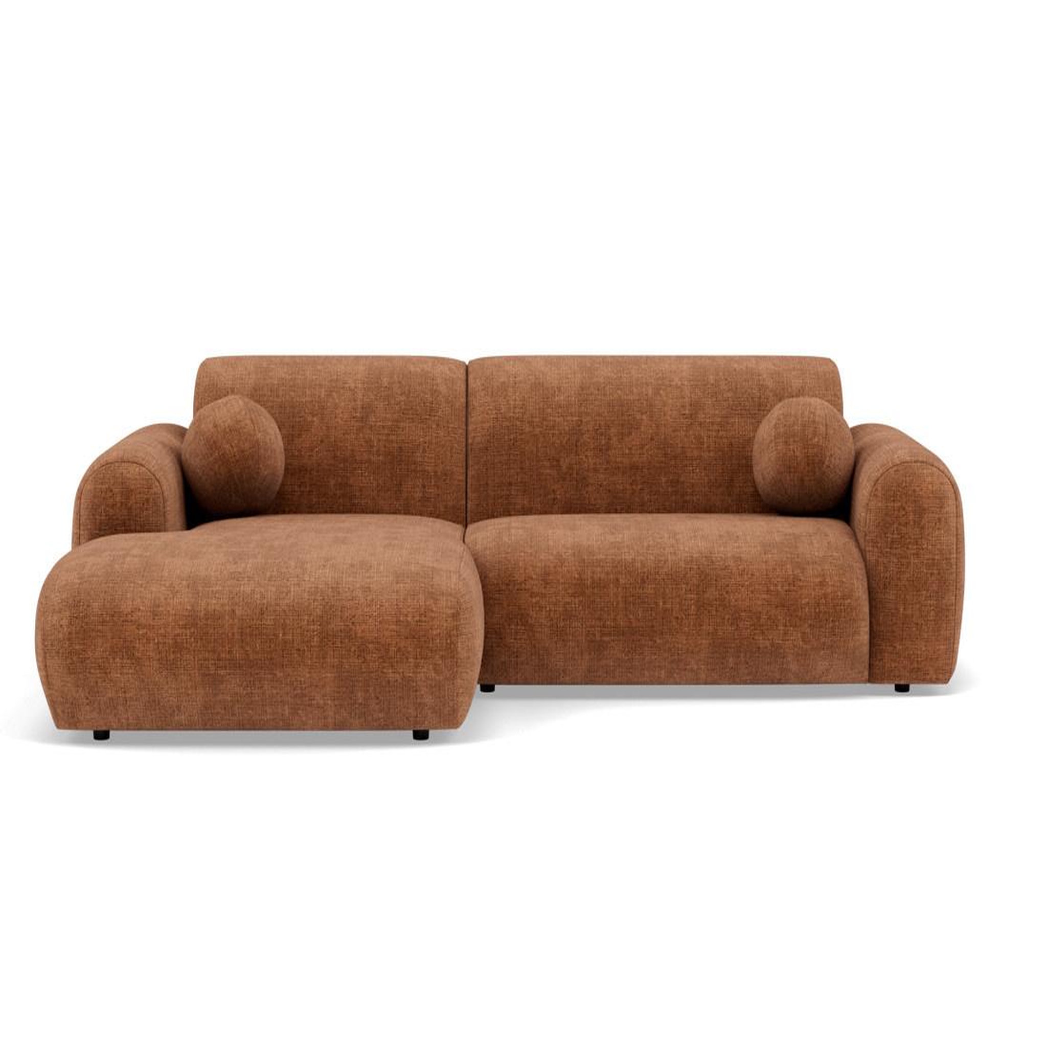 Voir la diapositive 1 : BEST MOBILIER Louise - canapé d'angle gauche 4 places en velours texturé