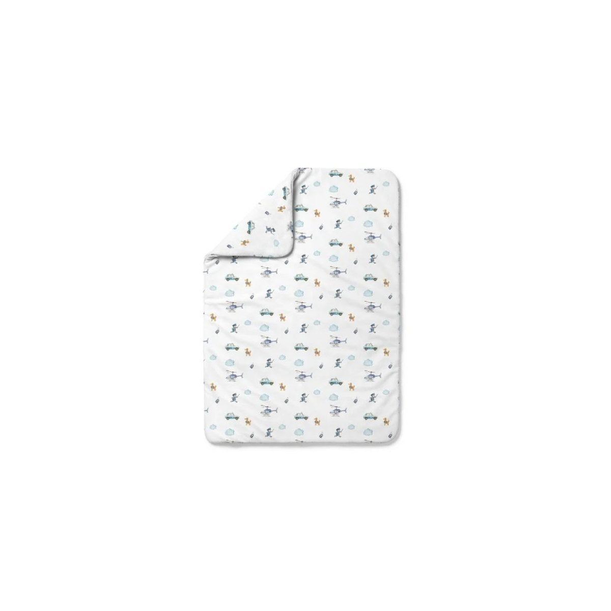 WALDIN Couette bébé 100 × 75 cm - motif policier, blanc