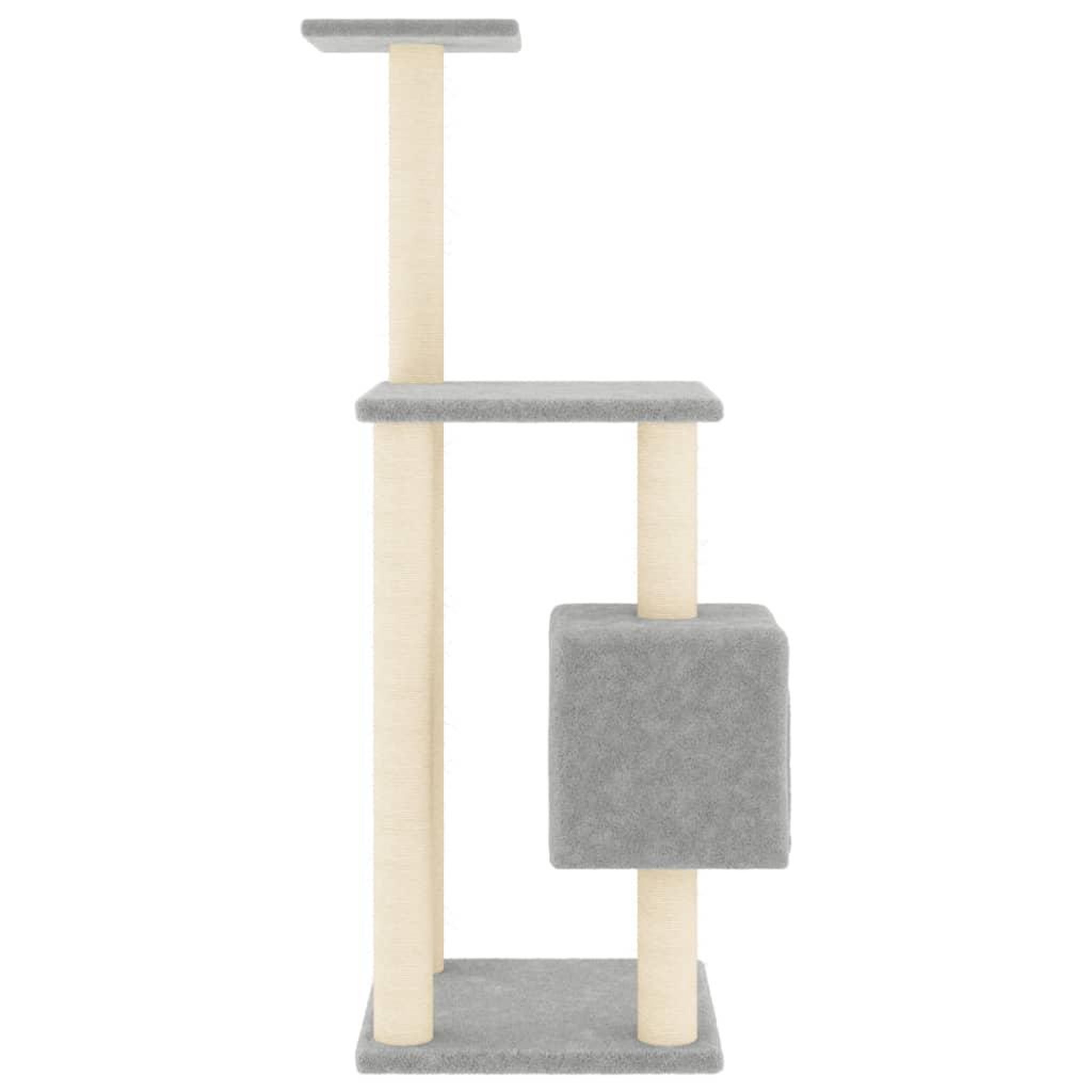Voir la diapositive 4 : VIDAXL Arbre a chat avec griffoirs en sisal Gris clair 104 cm