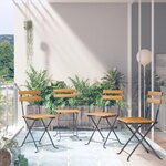 VIDAXL Chaises de bistro pliables lot de 4 Bois d'acacia massif