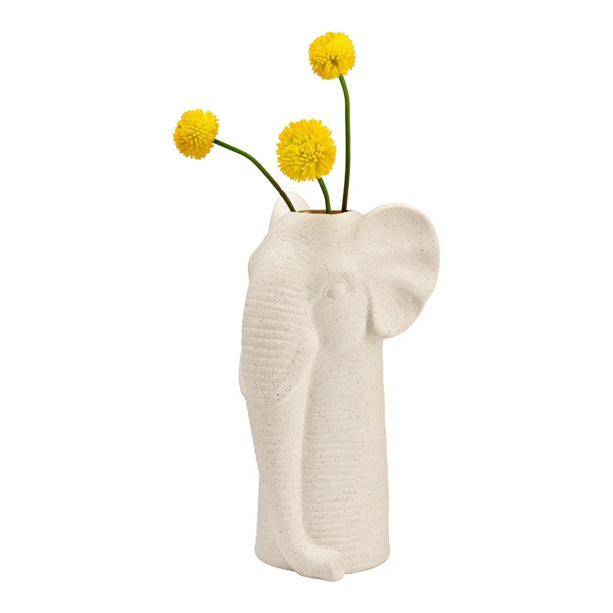Voir la diapositive 2 : Eden Vase tête d'éléphant finition sable
