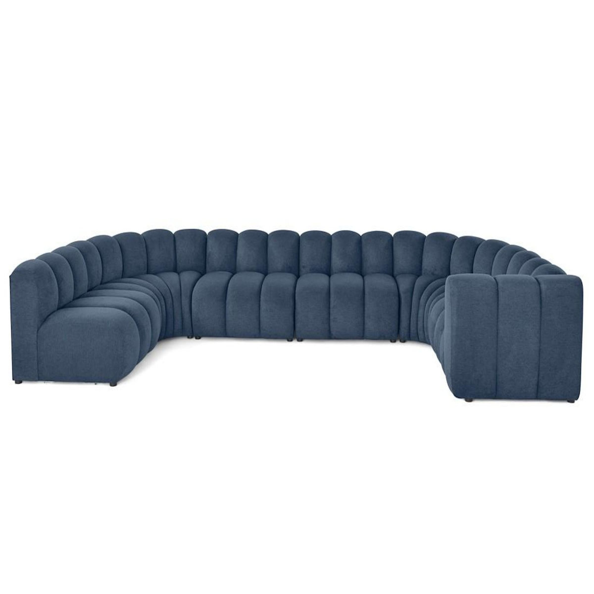 LISA DESIGN Debbie - canapé modulable panoramique d'angle gauche 7 places en tissu texturé