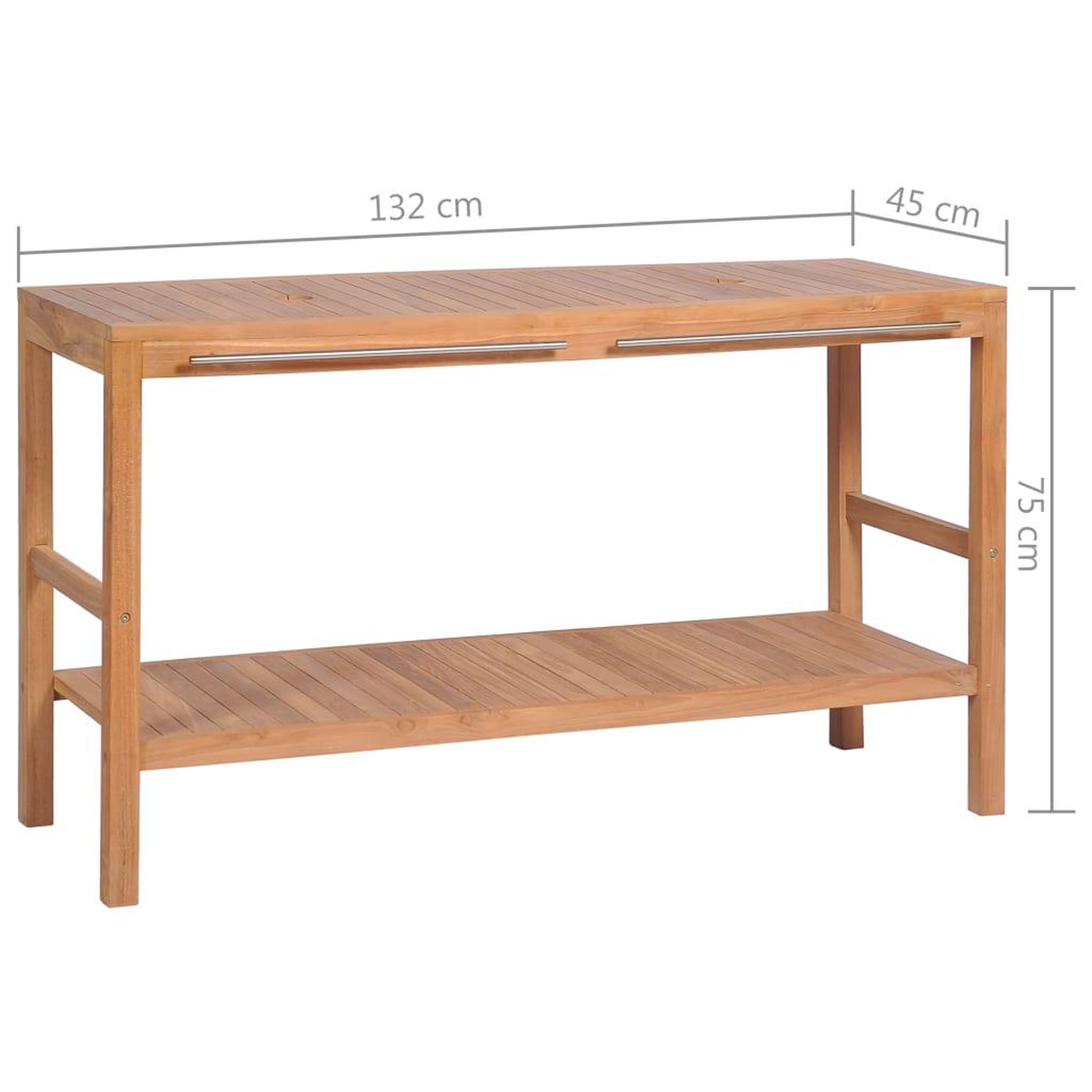 Voir la diapositive 6 : VIDAXL Meuble-lavabo de salle de bains Teck massif 132x45x75cm