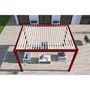 Voir la diapositive 7 : Pergola Bioclimatique autoportée 3x4 m - Aluminium - Rouge basque/blanc -  VS OmBREA®