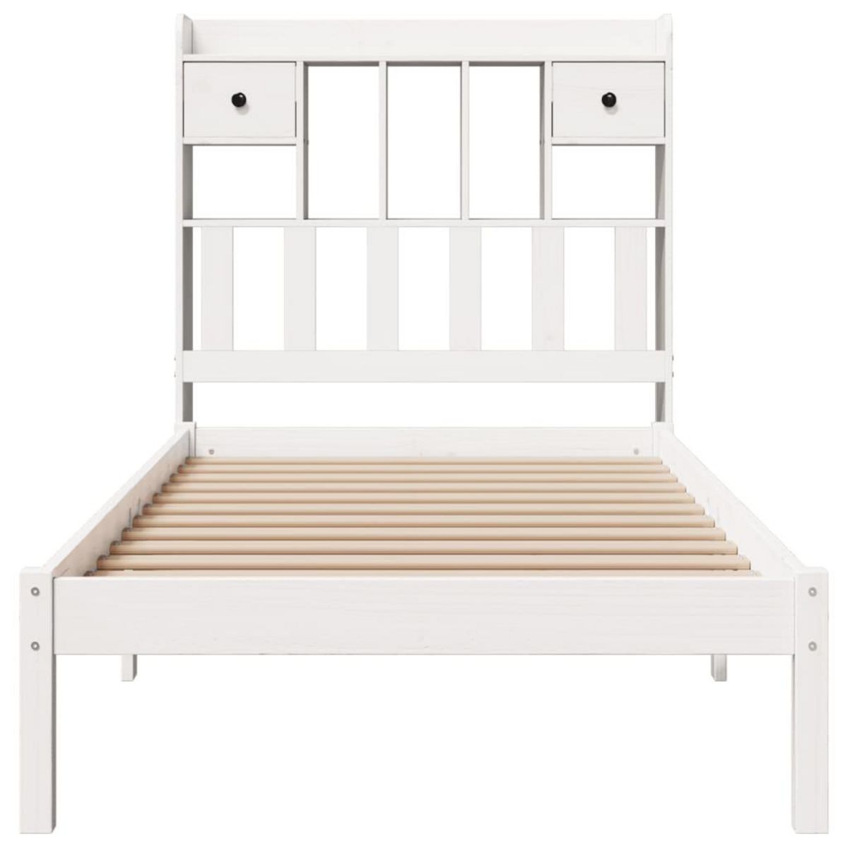 VIDAXL Lit bibliotheque sans matelas blanc 75x190cm bois de pin massif
