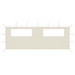 VIDAXL Paroi laterale de belvedere avec fenetres 6x2 m Creme