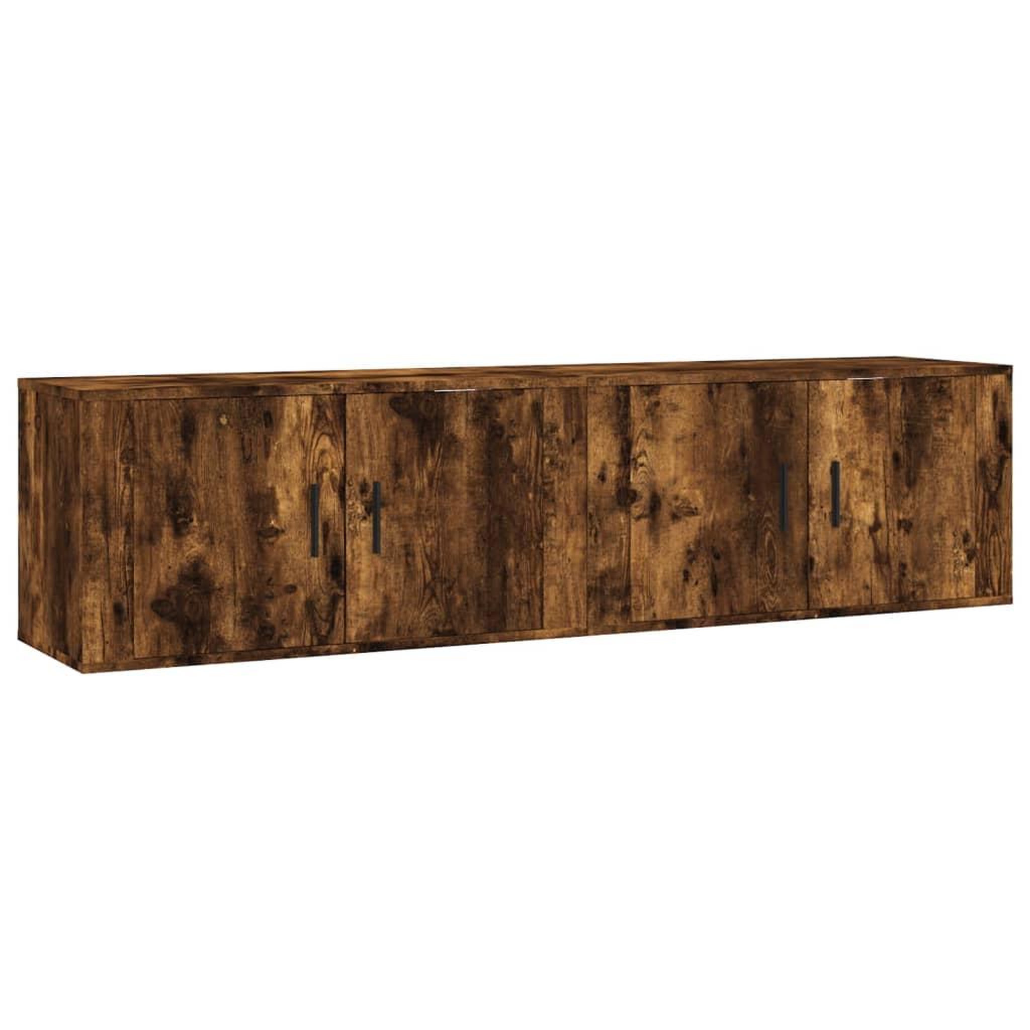 Voir la diapositive 2 : VIDAXL Meubles TV muraux 2 pcs chene fume 80x34,5x40 cm