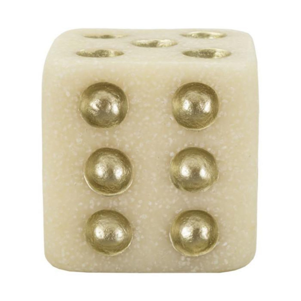 Paris Prix Dé Déco en Résine  Quarzy  8cm Blanc & Or