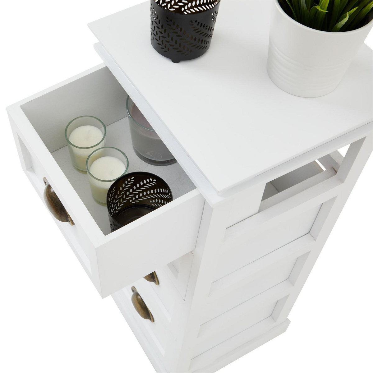 IDIMEX Chiffonnier LANDHAUS, 4 tiroirs, blanc