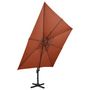 Voir la diapositive 3 : VIDAXL Parasol de jardin en porte-a-faux avec double toit terre cuite
