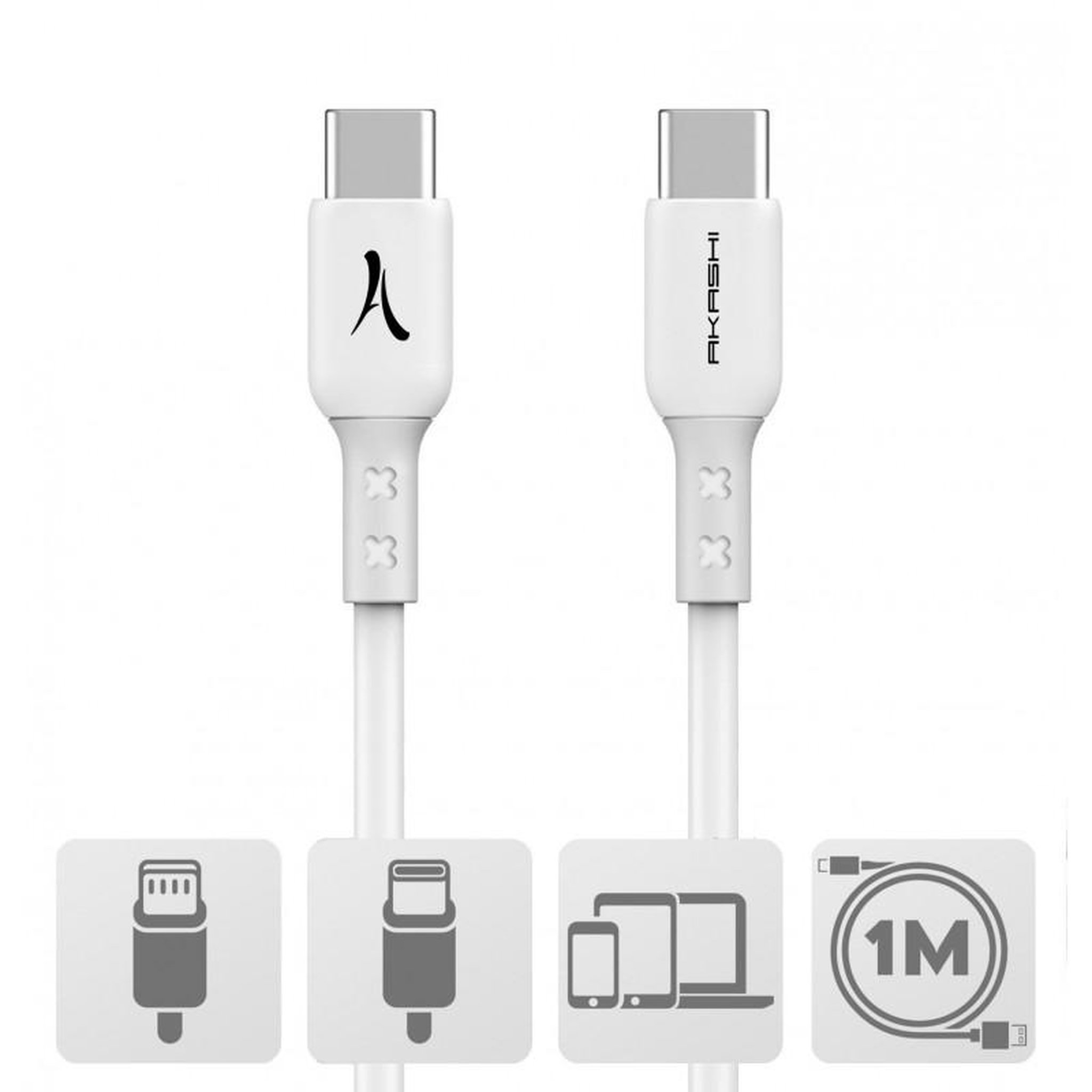 Voir la diapositive 4 : Akashi Câble USB AKASHI ALTCABLTCTCWH