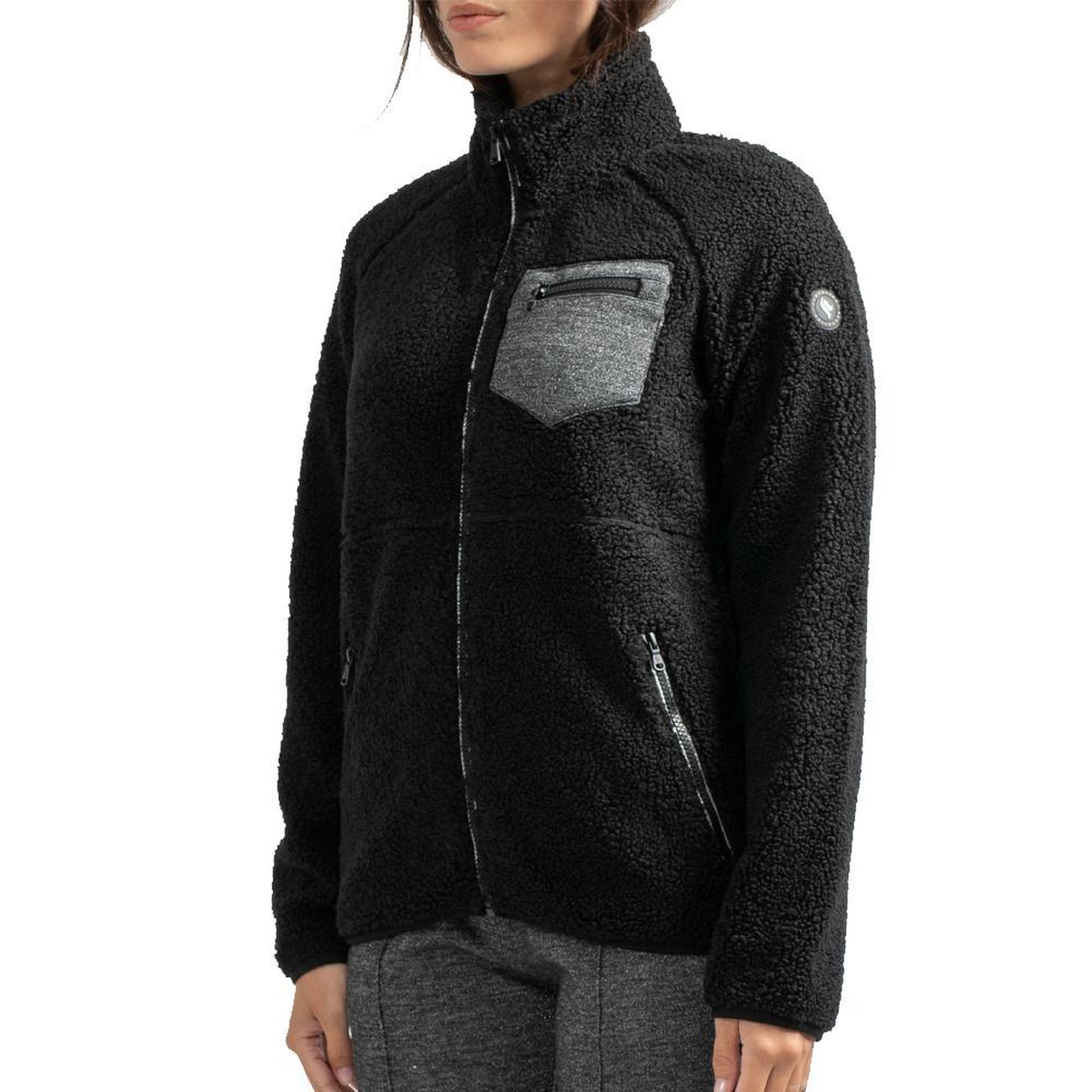 SUN VALLEY Veste Sherpa Noir Femme Sun Valley DINGBO. Coloris disponibles : Noir
