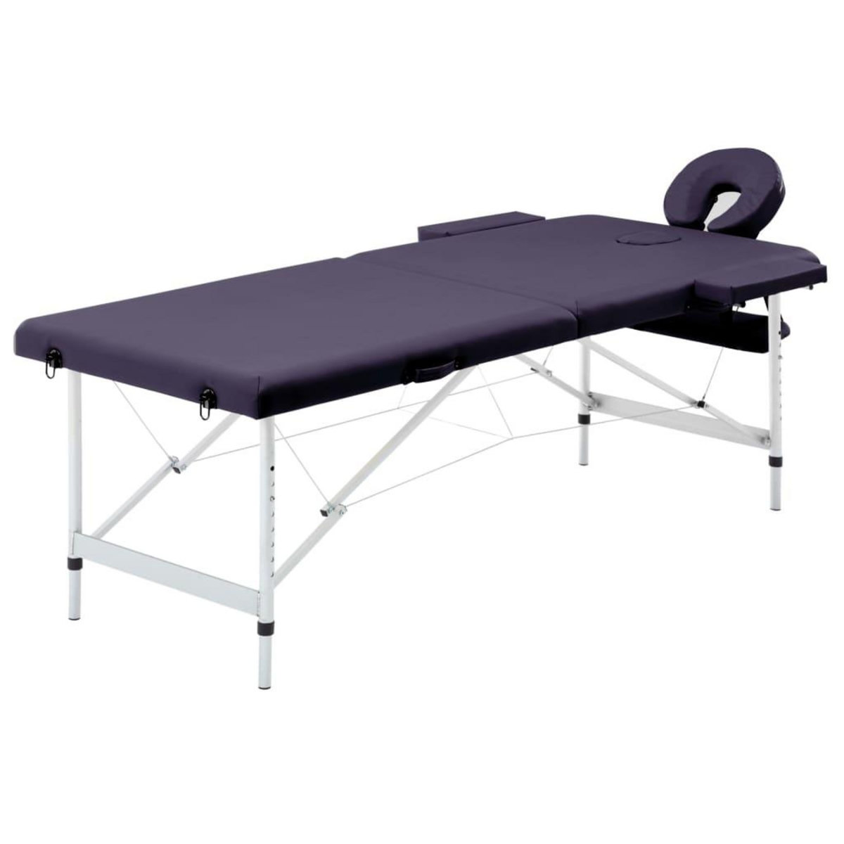VIDAXL Table de massage pliable 2 zones Aluminium Violet