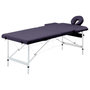 Voir la diapositive 1 : VIDAXL Table de massage pliable 2 zones Aluminium Violet