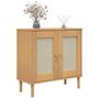 Voir la diapositive 3 : VIDAXL Buffet SENJA aspect rotin marron 80x35x80 cm bois massif de pin