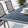 Voir la diapositive 4 : CONCEPT USINE Table de jardin et 8 chaises en acier et toile PVC gris LUSIANA