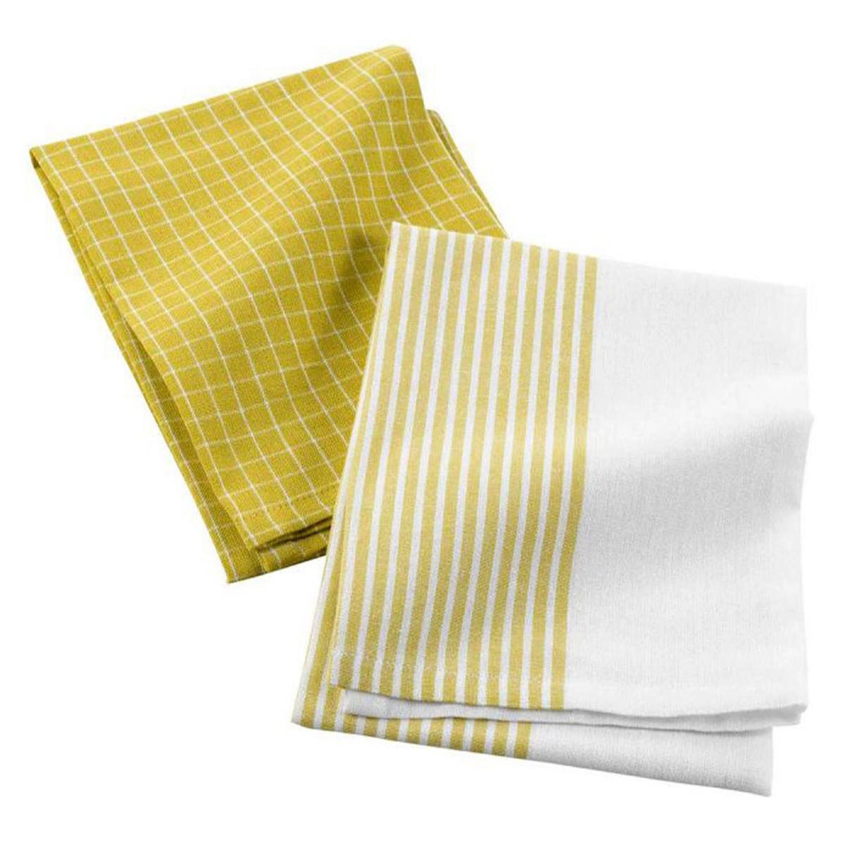 Paris Prix Lot de 2 Torchons  Chef en Cuisine  50x70cm Jaune