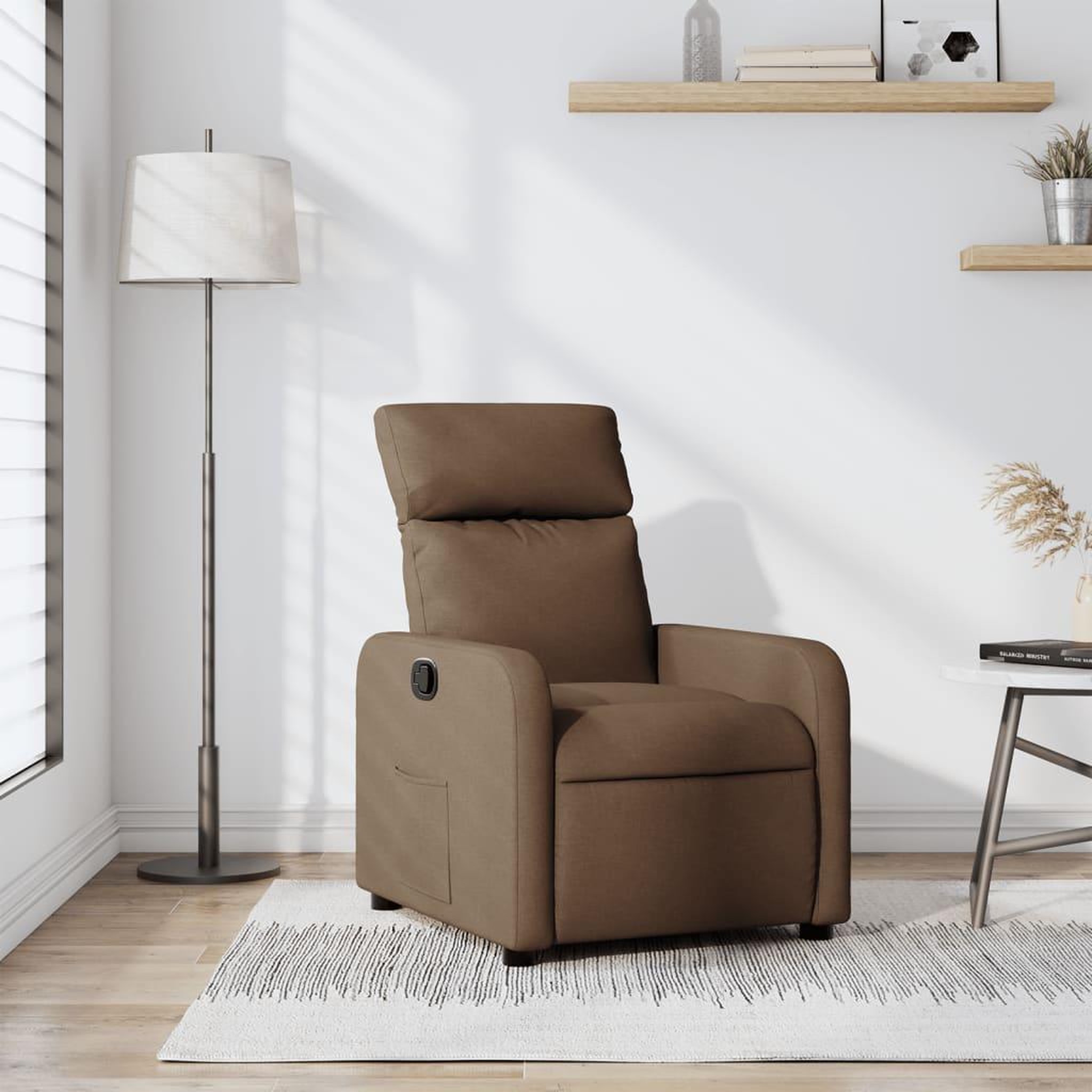 VIDAXL Fauteuil inclinable Marron Tissu