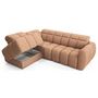 Voir la diapositive 2 : BEST MOBILIER Basile - canapé d'angle gauche 4 places assise extensible électrique avec coffre en tissu texturé
