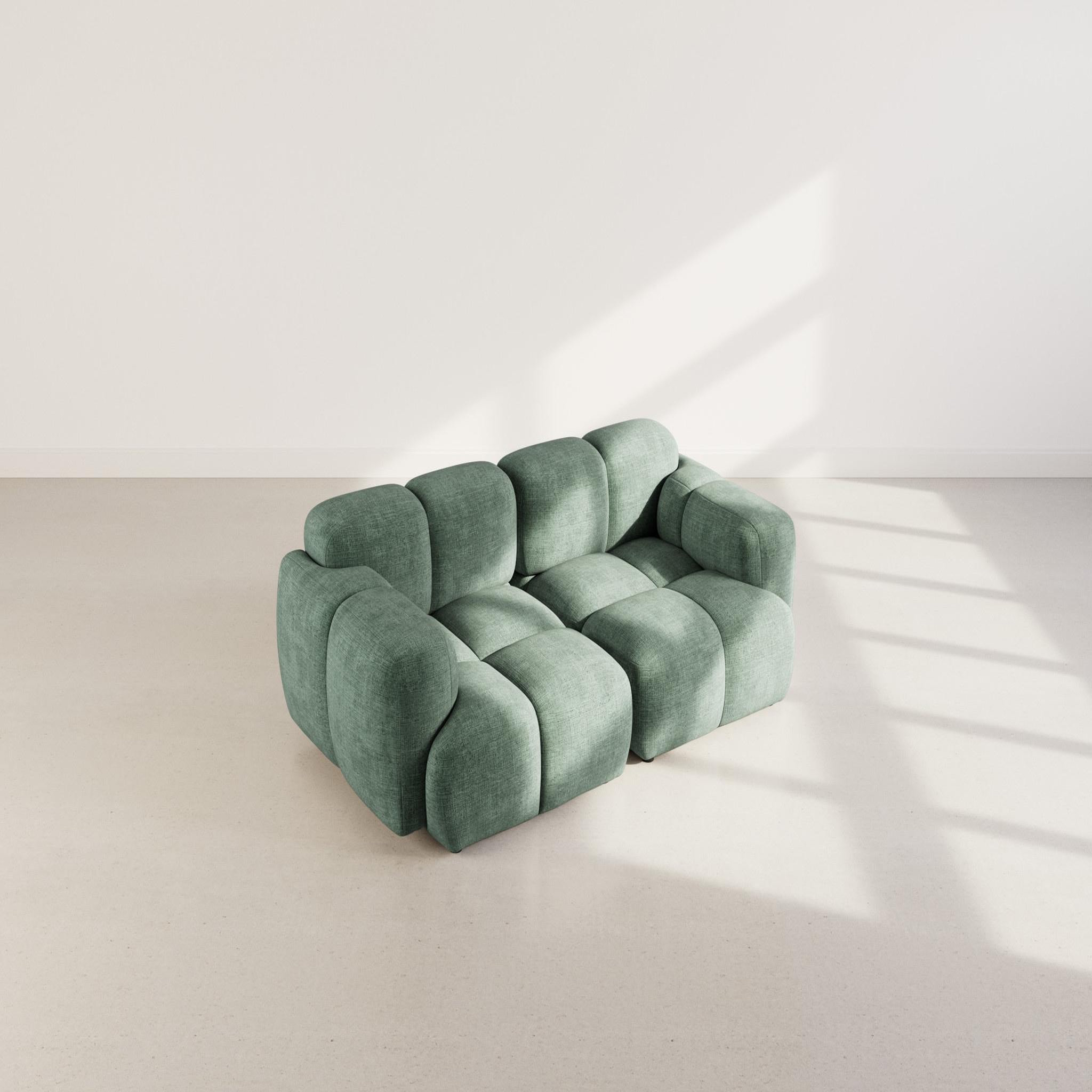 Voir la diapositive 3 : BEST MOBILIER Grace - canapé modulable 2 places en velours texturé