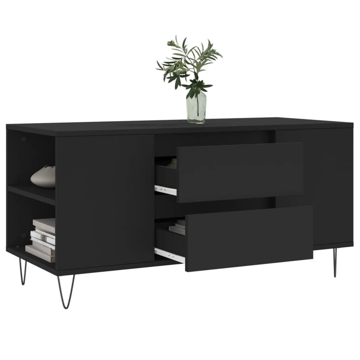 VIDAXL Table basse noir 102x44,5x50 cm bois d'ingenierie