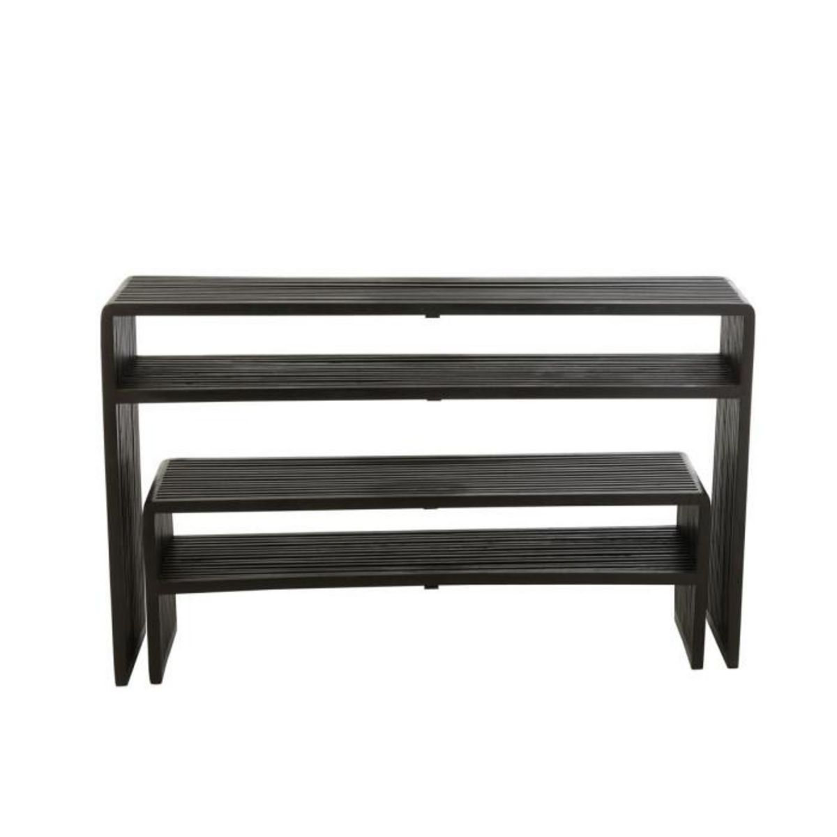 Paris Prix Lot de 2 Consoles en Bois  Teck  130cm Noir
