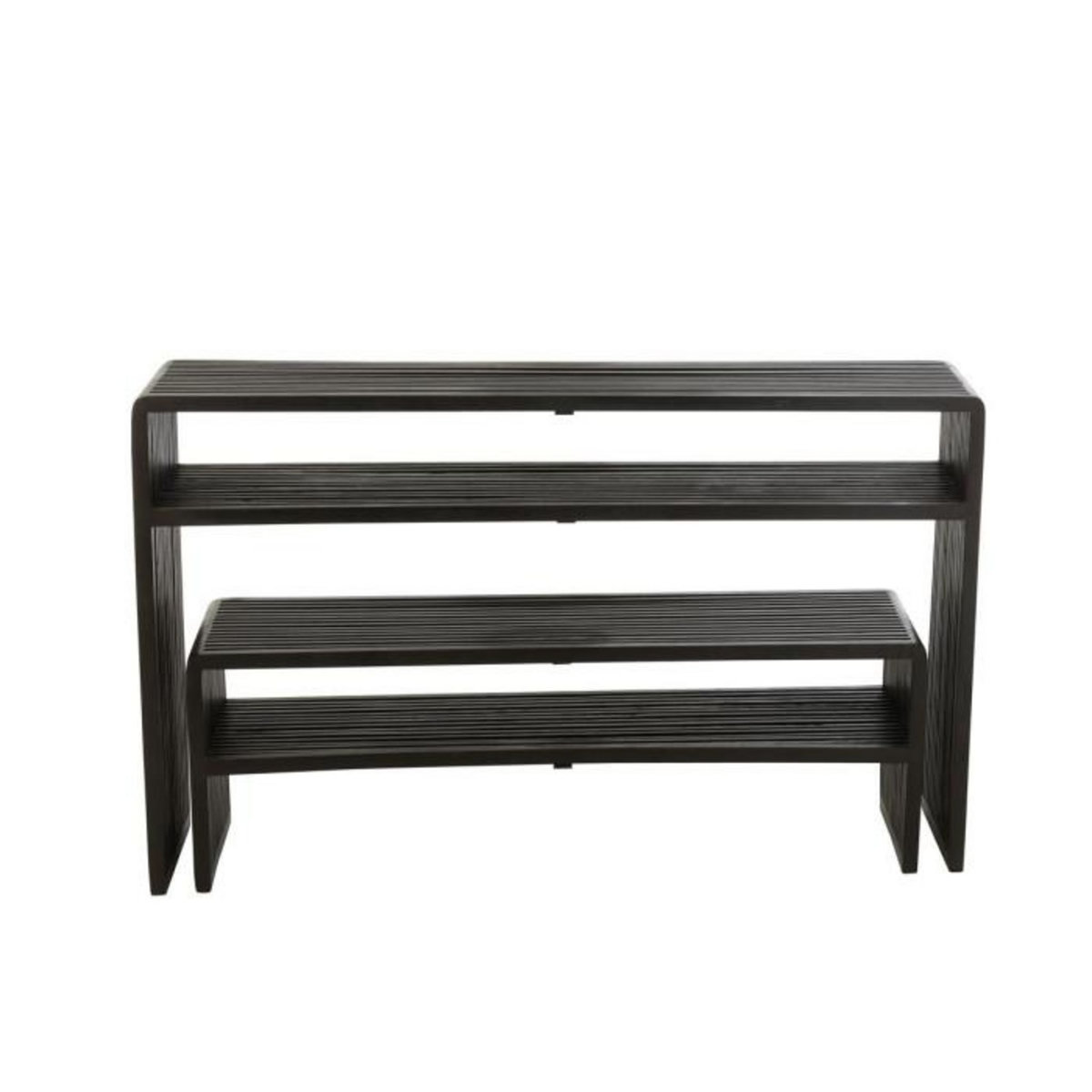 Paris Prix Lot de 2 Consoles en Bois  Teck  130cm Noir
