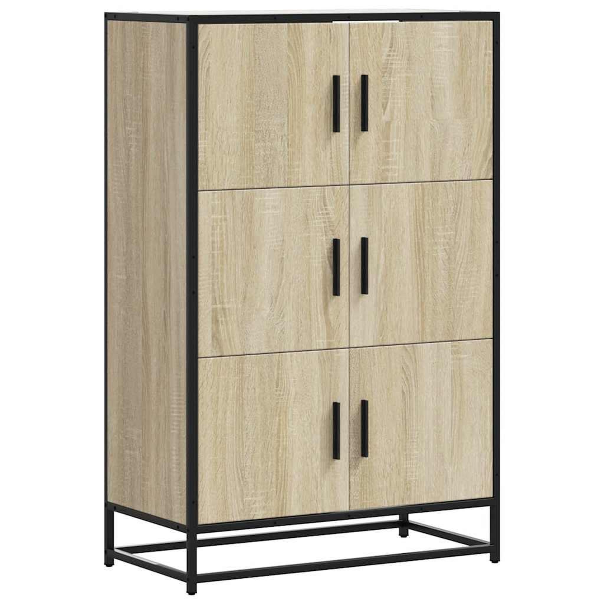 Voir la diapositive 2 : VIDAXL Buffet haut chene sonoma 68x35x106,5 cm bois ingenierie metal