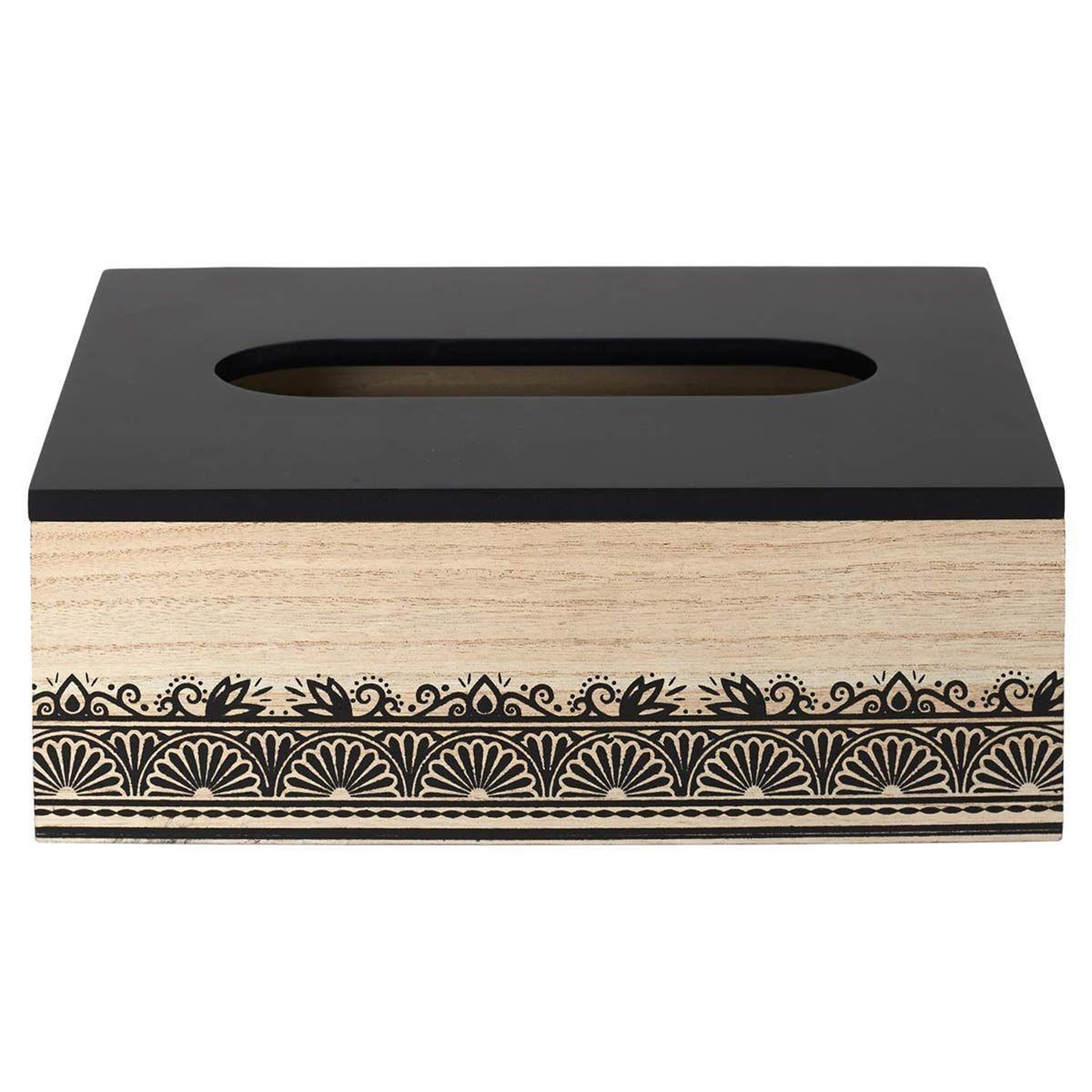 The Home Deco Factory Boîte à mouchoir déco  mirage  24cm noir