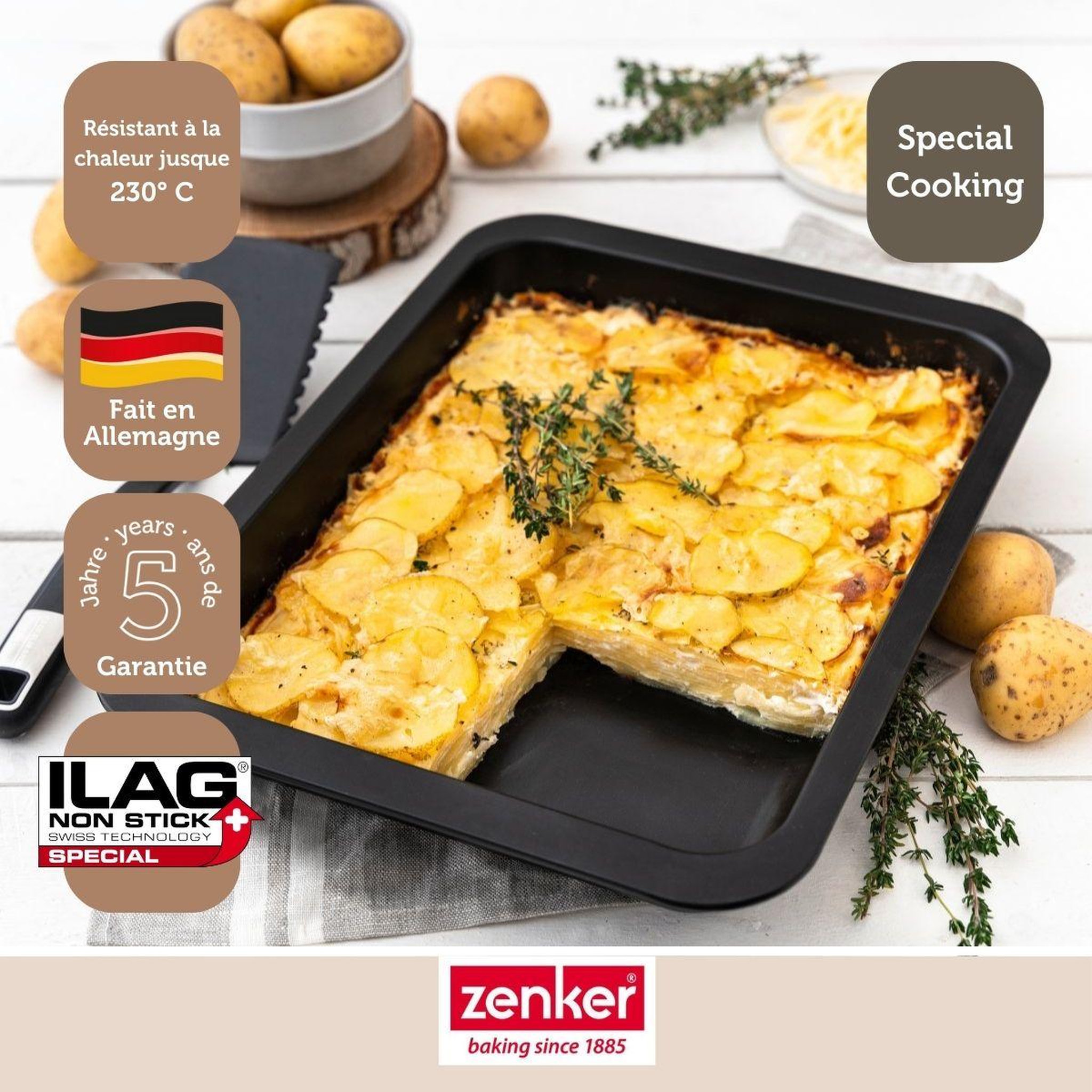 Voir la diapositive 5 : ZENKER Plat à four xxl 40 x 29 x 6 cm zenker special cooking
