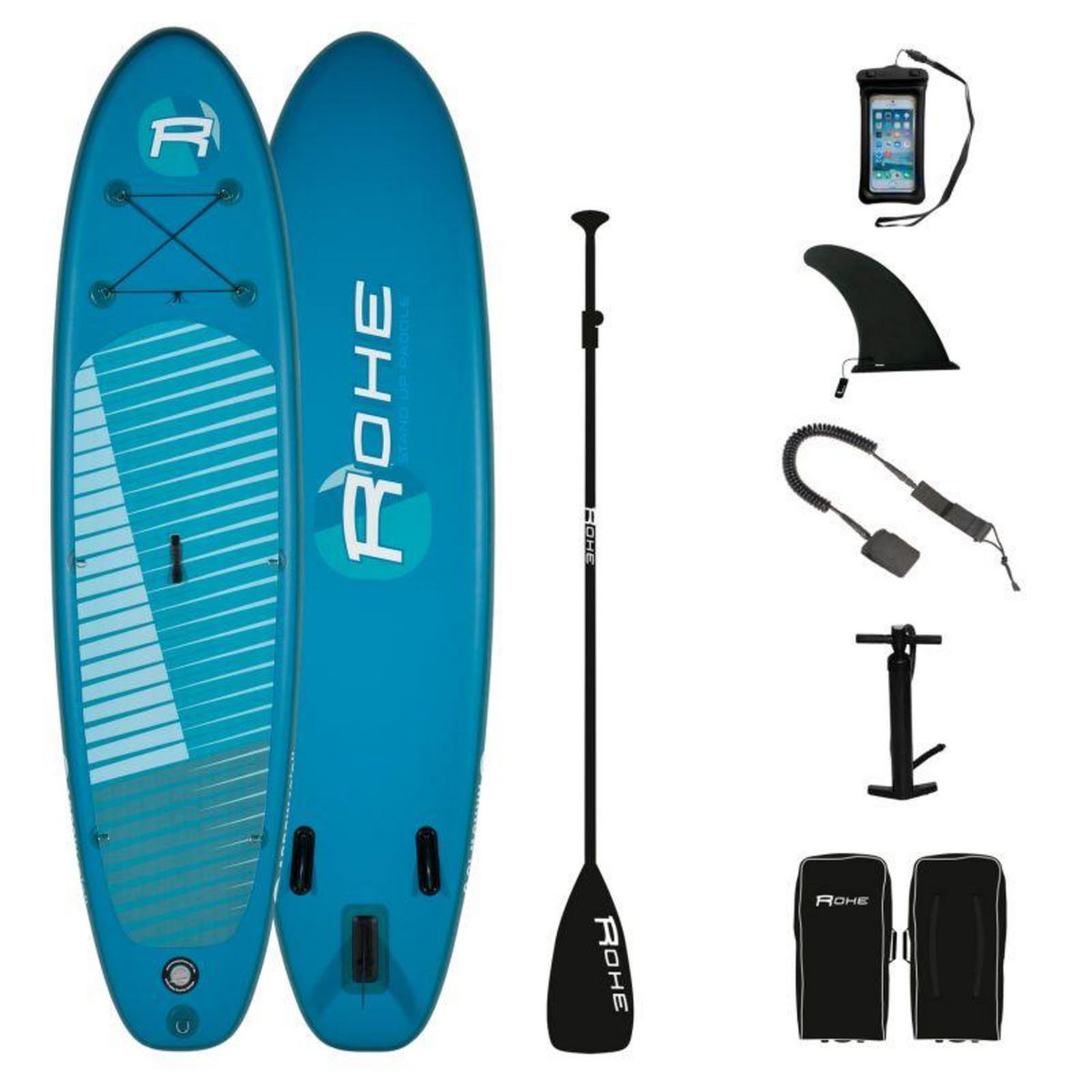 ROHE Stand Up Paddle gonflable ARROW ROHE 10'8'' (325cm) 32'' (81cm) 6'' (15cm) avec Pompe, Pagaie, Leash et Sac de transport