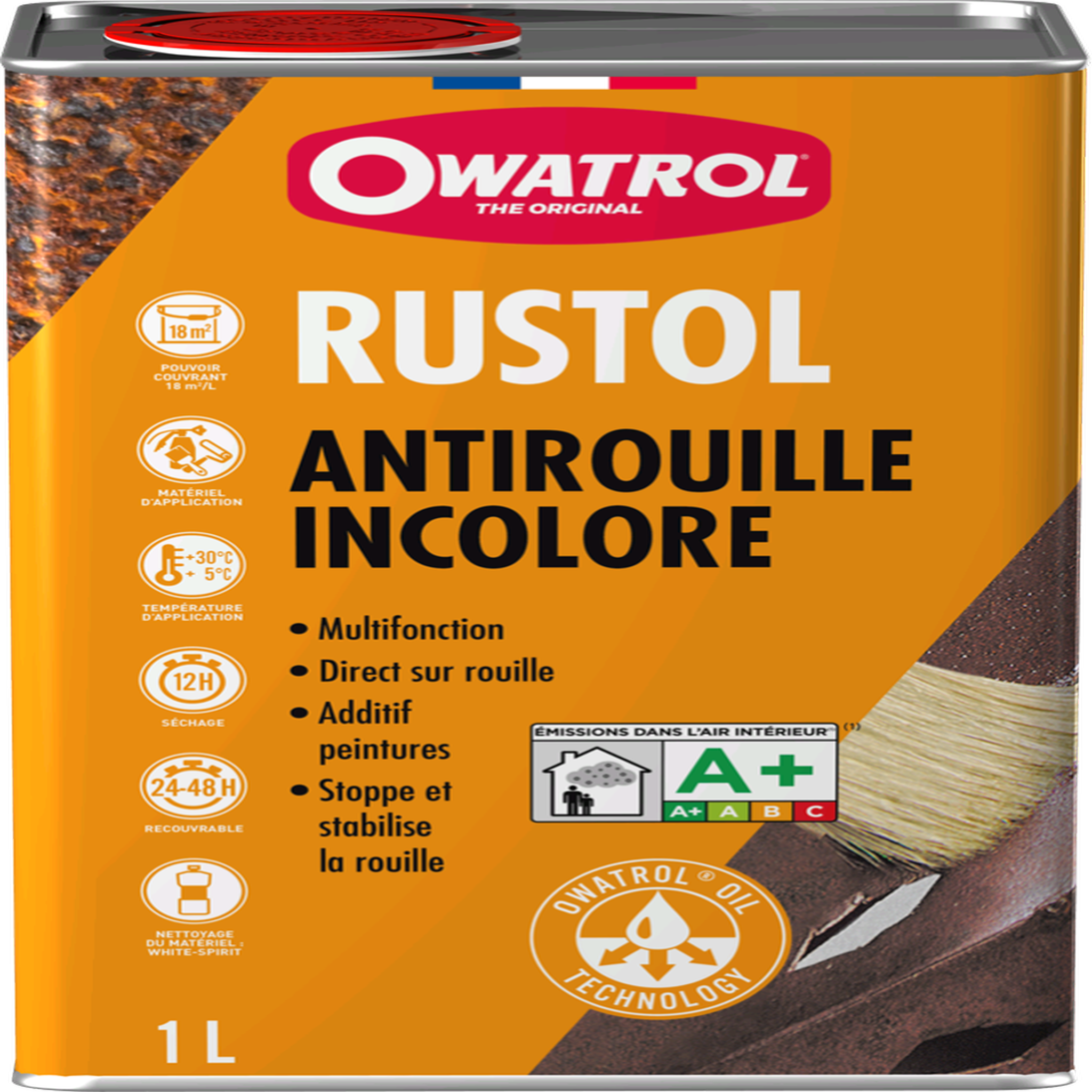 CENTRALE BRICO Protection antirouille extérieur / intérieur Rustol OWATROL, incolore, 1 l