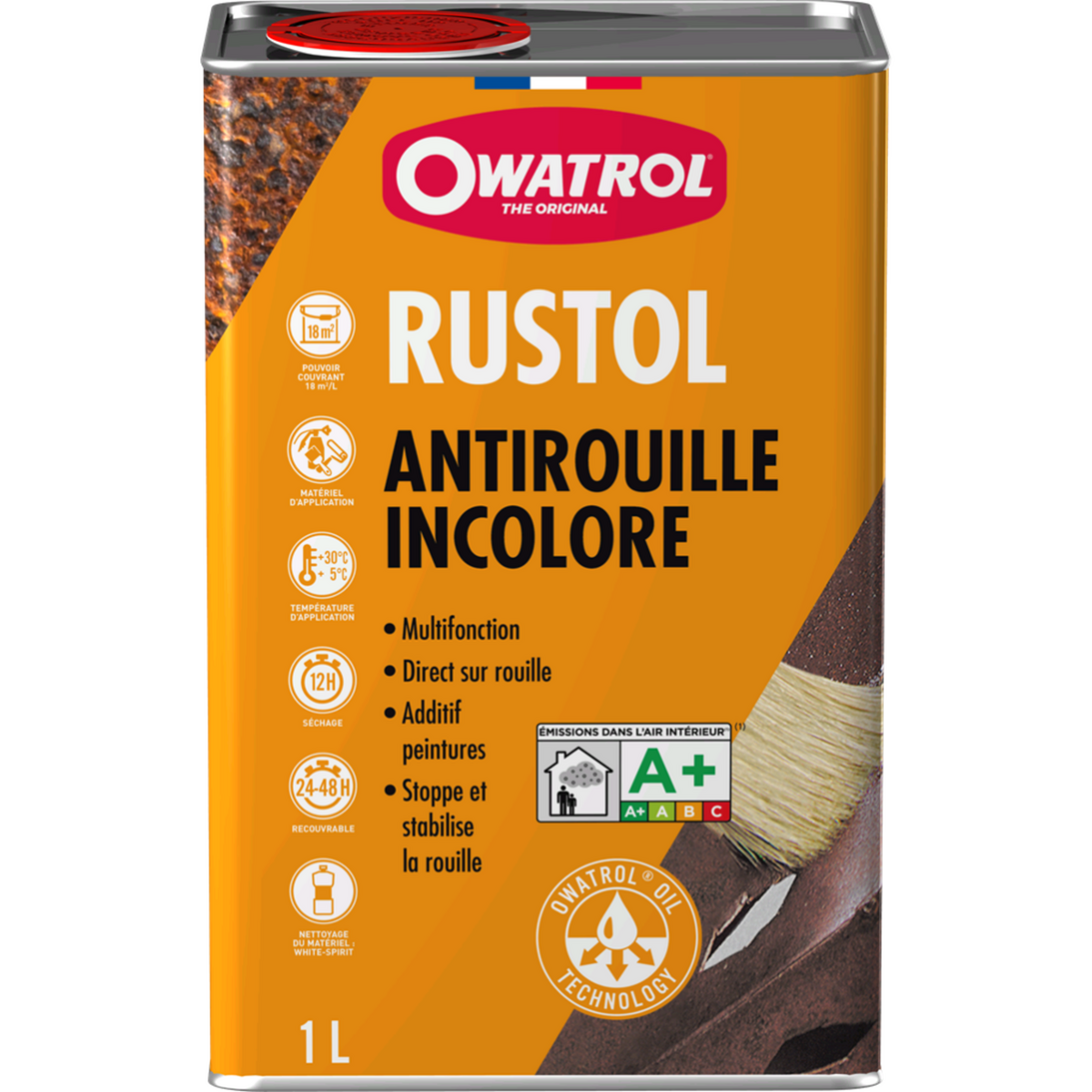 CENTRALE BRICO Protection antirouille extérieur / intérieur Rustol OWATROL, incolore, 1 l